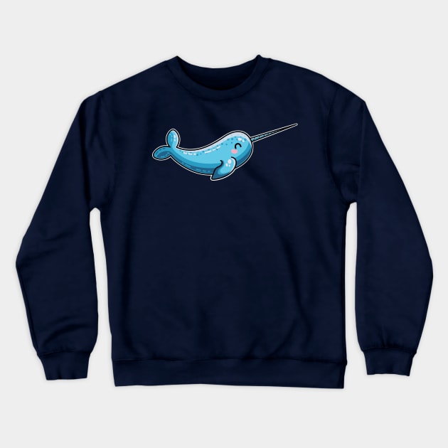 Kawaii Cute Narwhal Crewneck Sweatshirt by freeves